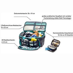 EliteBags GPS Softbag, grau-türkis - Arzttasche